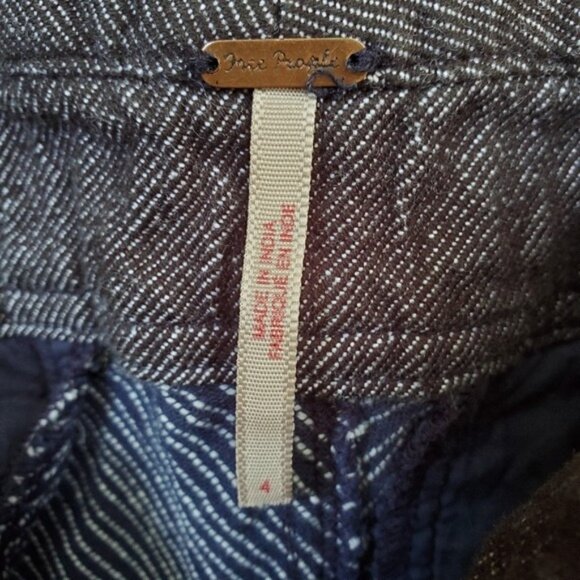 FREE PEOPLE High Waist Striped Pants Cotton - Picture 8 of 9